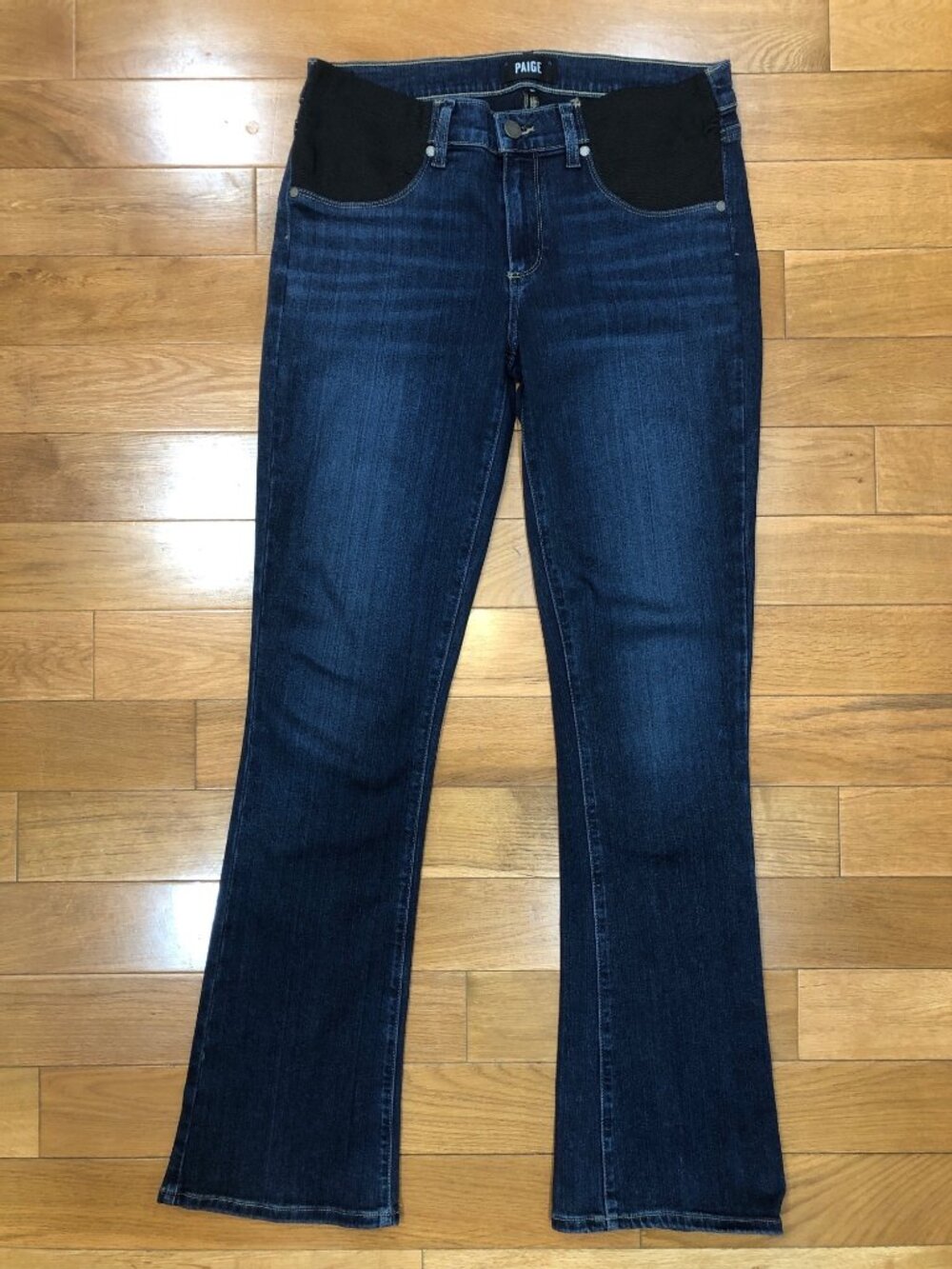 Paige Manhattan Maternity Flare Blue Jeans Mom To Be Fashion Size 30